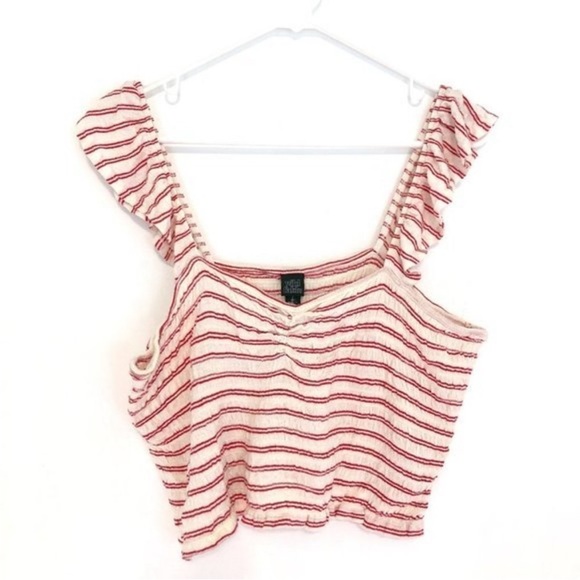 NWOT Wild Fable Pink and white knit striped crop top - Picture 2 of 6